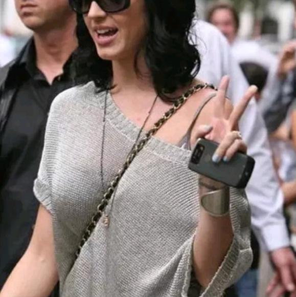 Vince Metallic Green Short Sleeve Knit Top - Picture 6 of 6